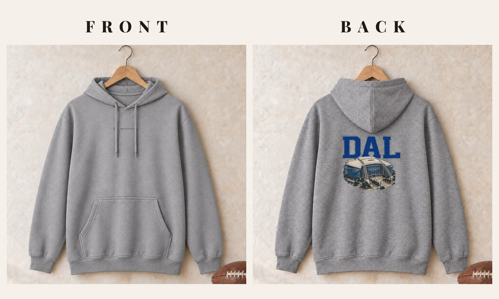 Hoodie + Logo Front · Sport Grey · front and back · Dallas Home Field Advantage hoodie in sport grey