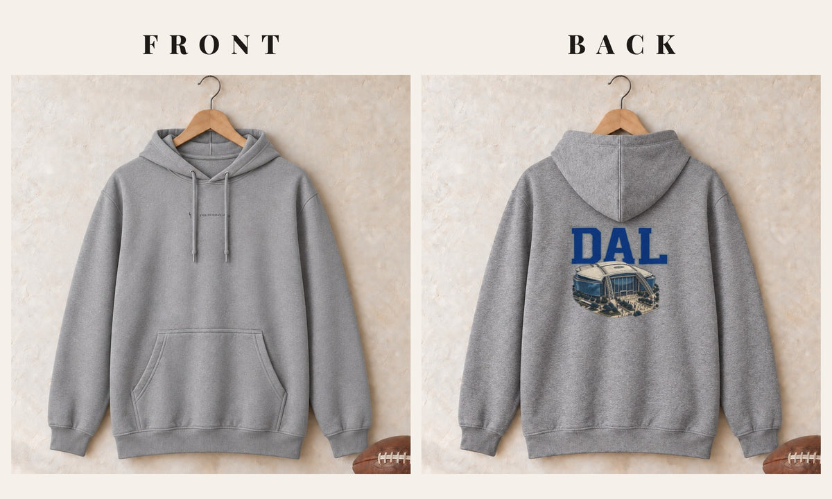 Hoodie + Logo Front · Sport Grey · front and back · Dallas Home Field Advantage hoodie in sport grey