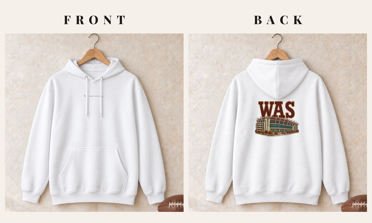 Hoodie + Logo Front · White · front and back · Washington Home Field Advantage hoodie in white