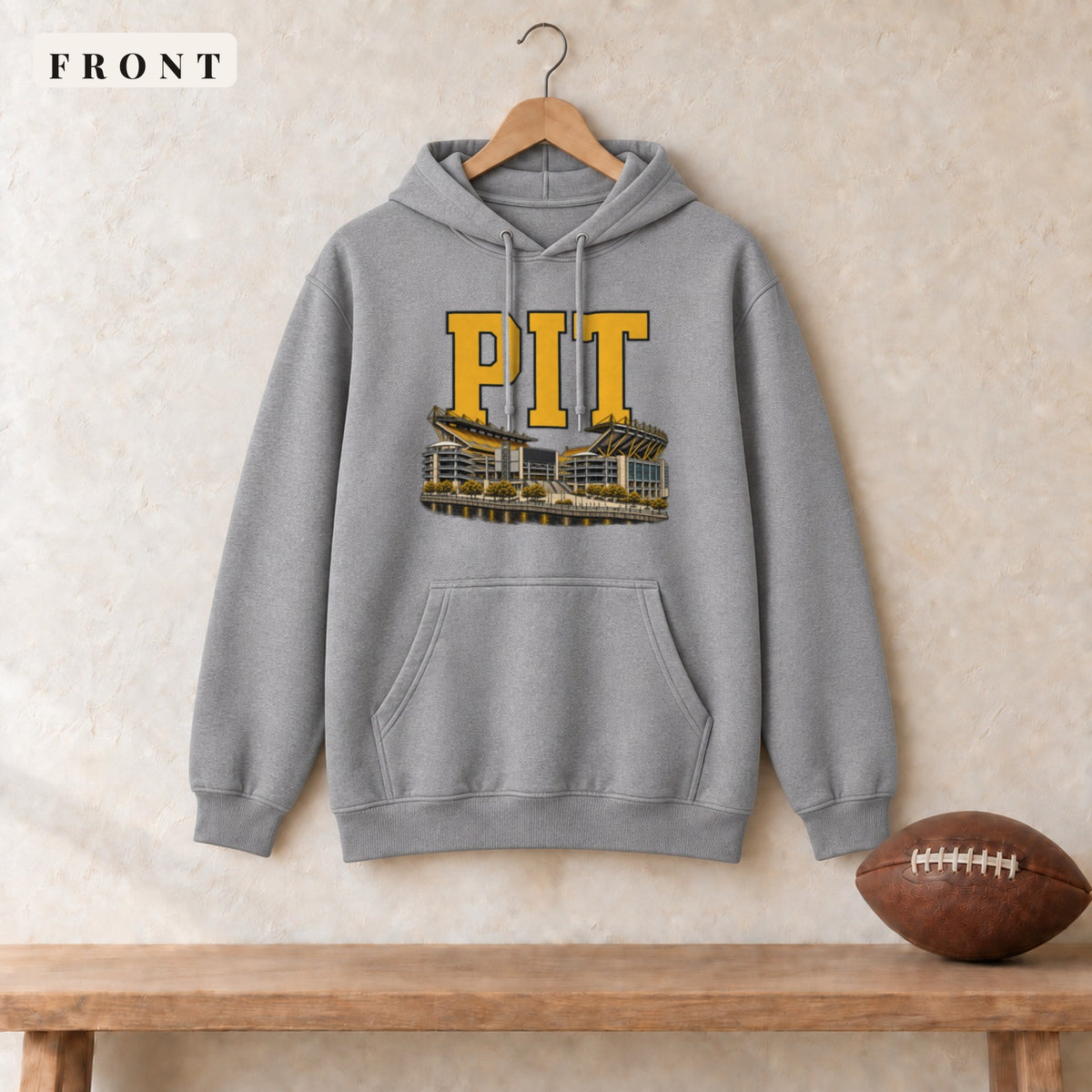 Hoodie · Sport Grey · front · Pittsburgh Home Field Advantage hoodie in sport grey
