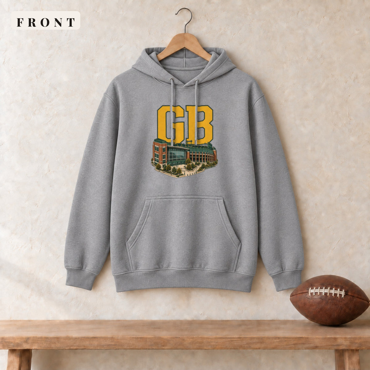 Hoodie · Sport Grey · front · Green Bay Home Field Advantage hoodie in sport grey