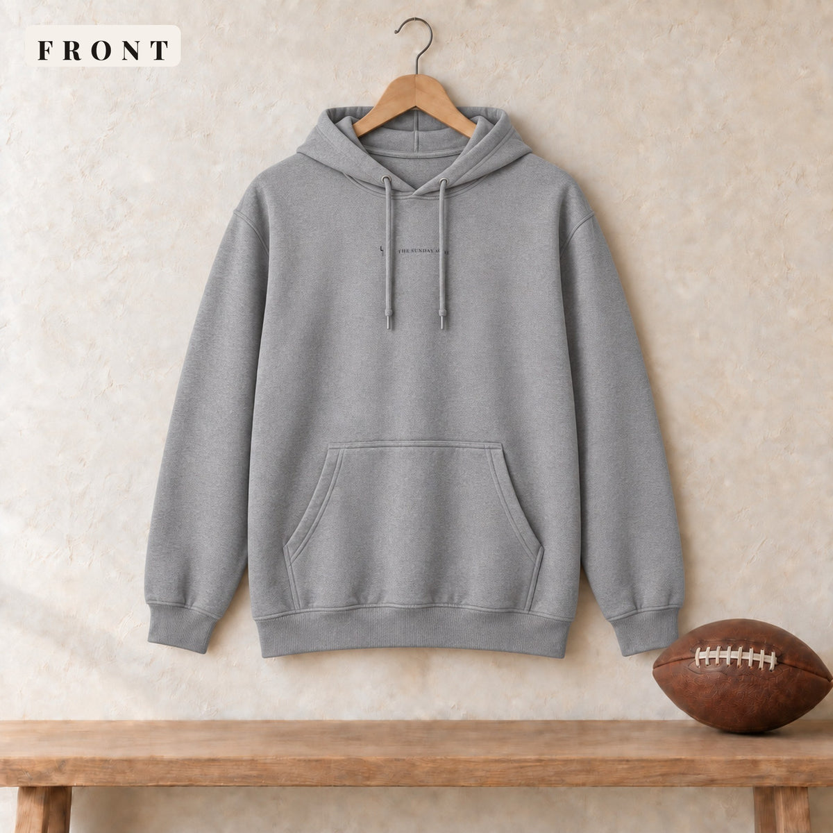 Hoodie · Sport Grey · front · The Sunday Acre Logo hoodie in sport grey