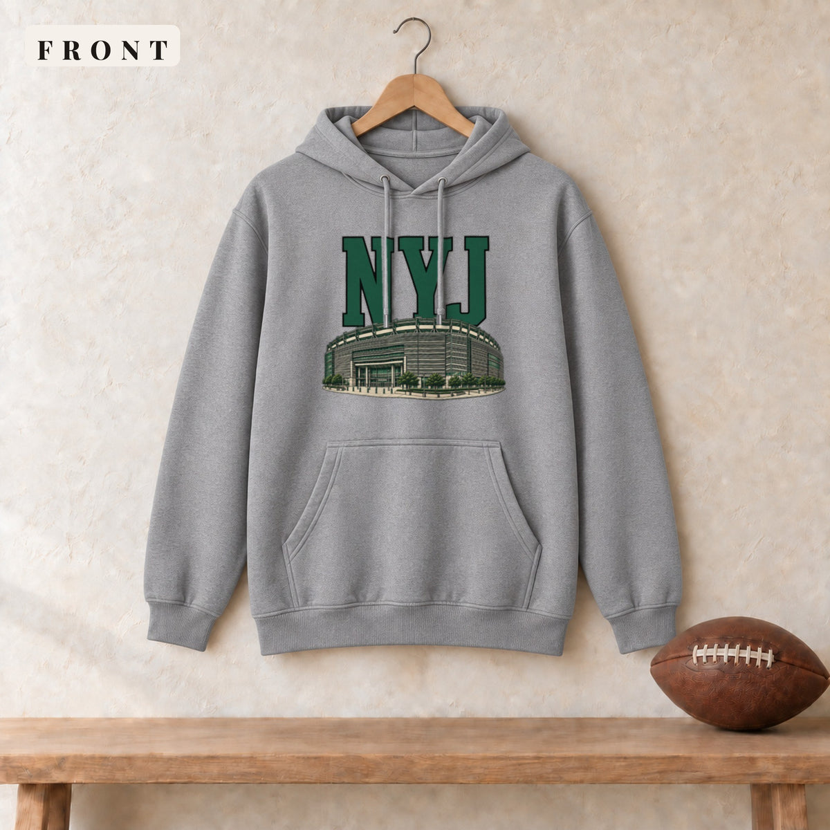 Hoodie · Sport Grey · front · New York Green Home Field Advantage hoodie in sport grey