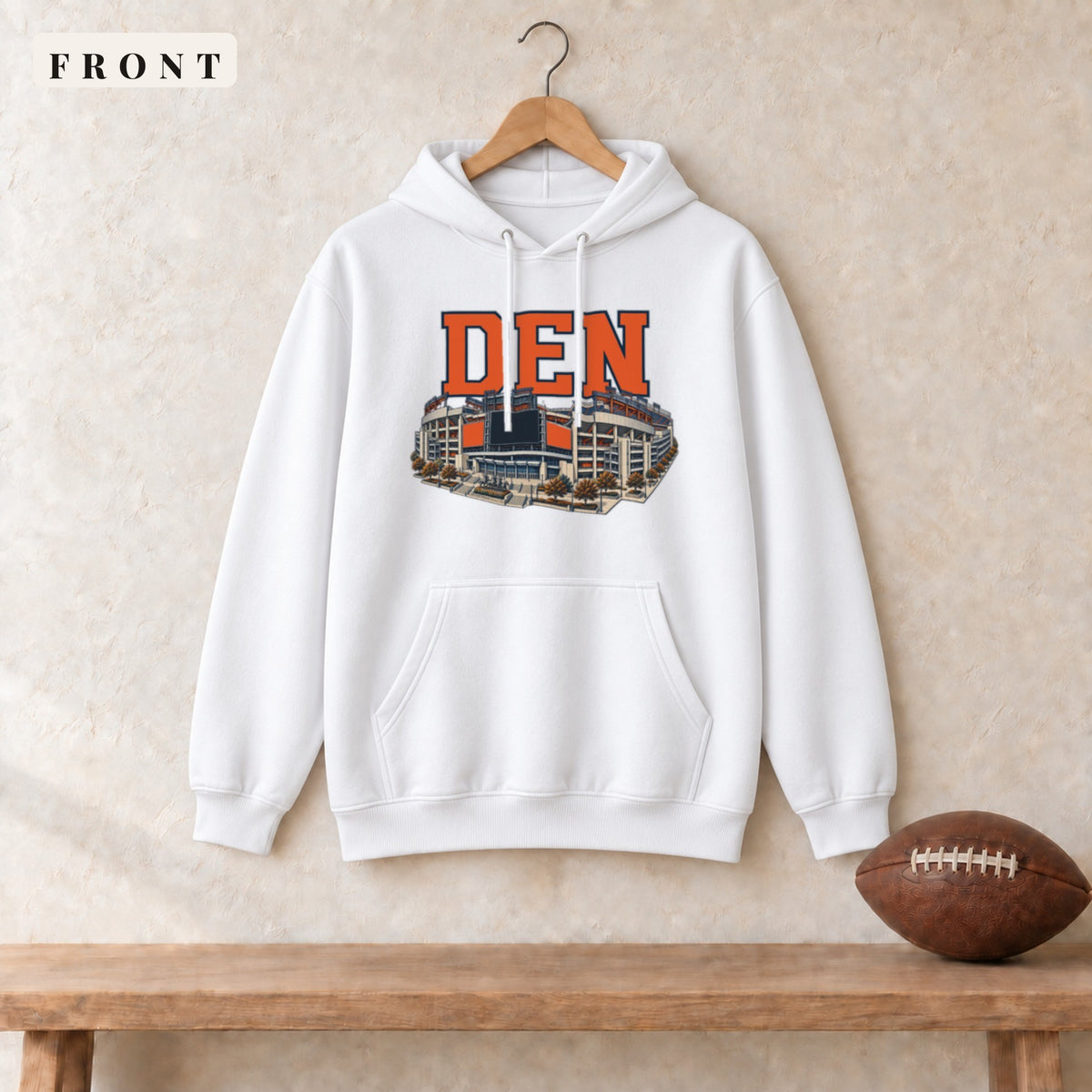 Hoodie · White · front · Denver Home Field Advantage hoodie in white