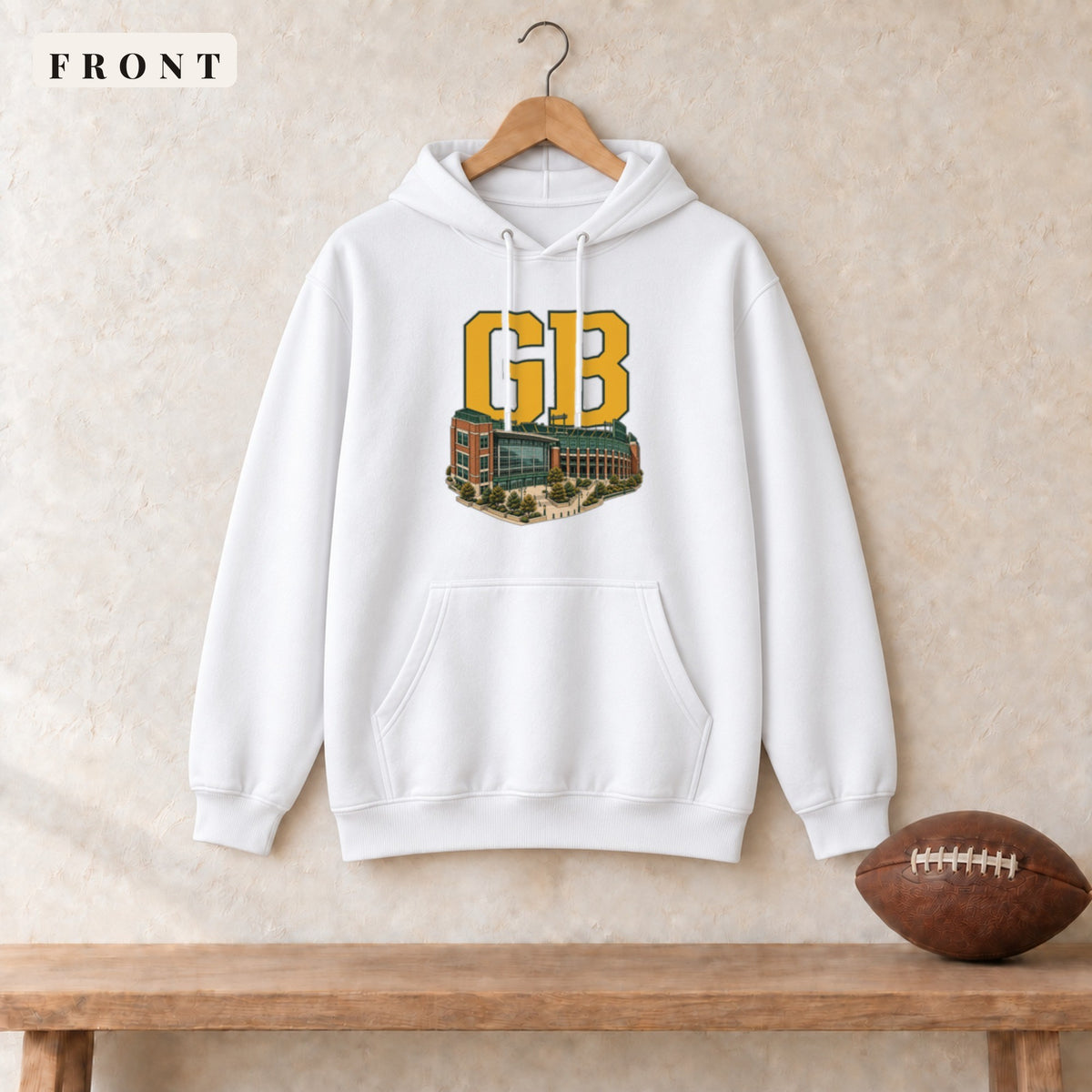 Hoodie · White · front · Green Bay Home Field Advantage hoodie in white