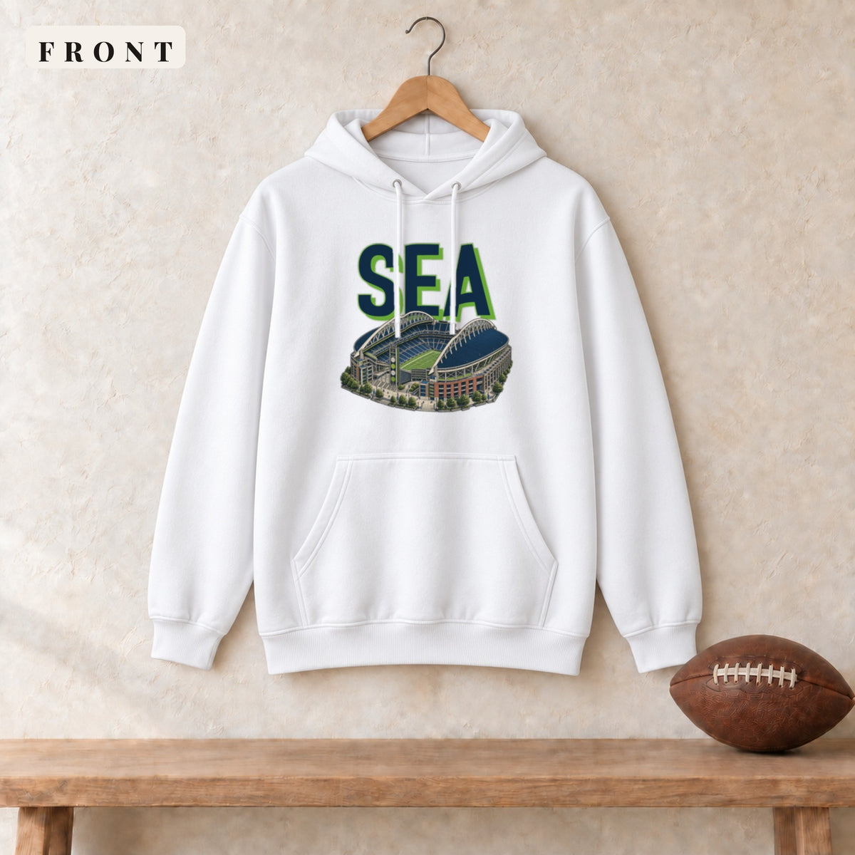 Hoodie · White · front · Seattle Home Field Advantage hoodie in white