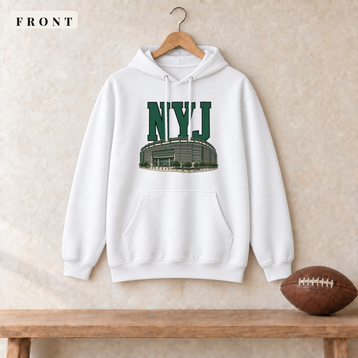 Hoodie · White · front · New York Green Home Field Advantage hoodie in white