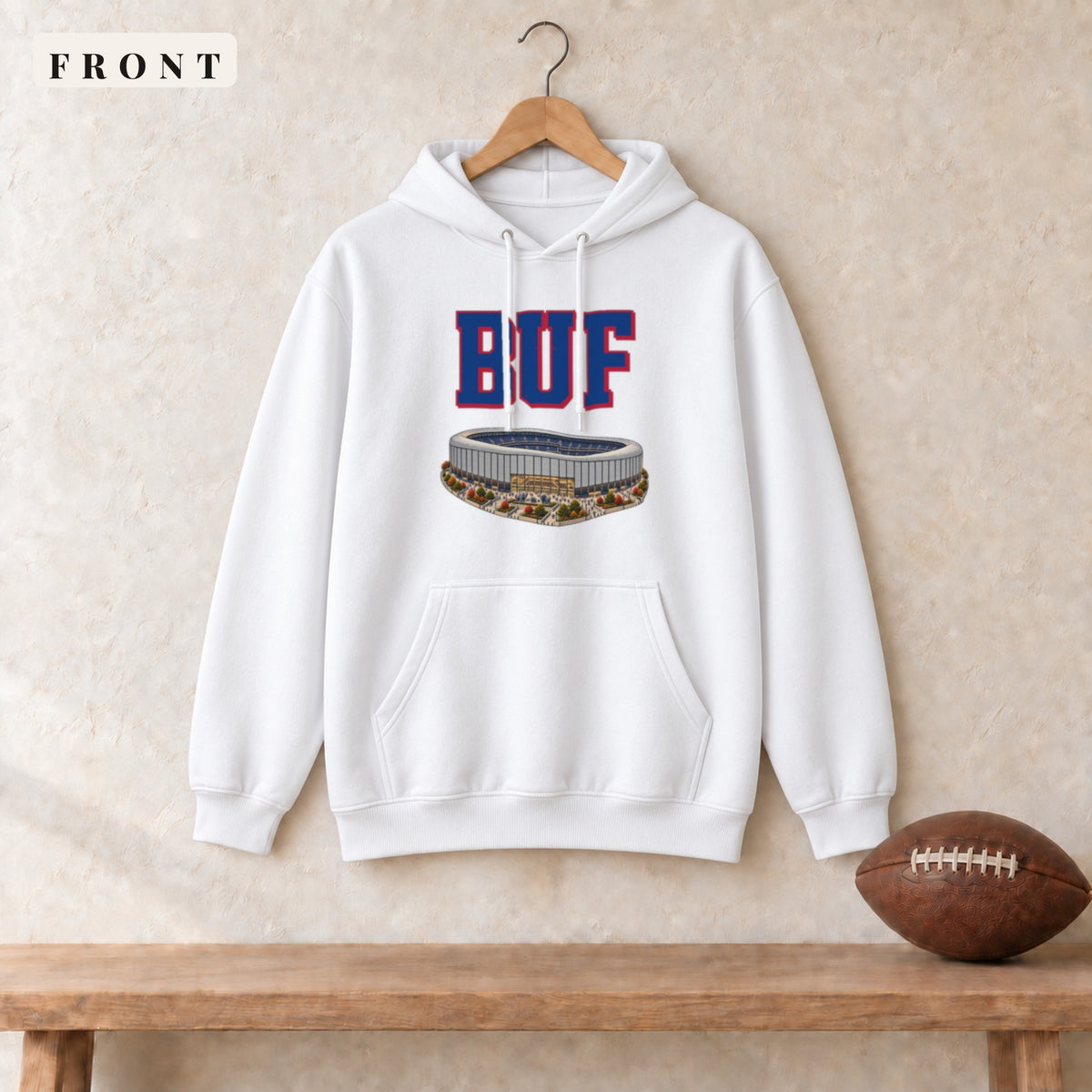 Hoodie · White · front · Buffalo Home Field Advantage hoodie in white