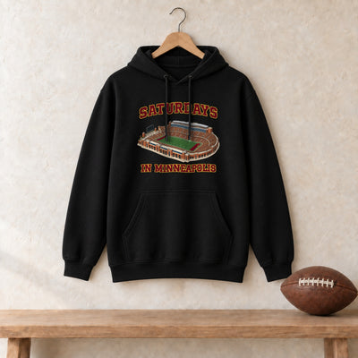 Color Black, Saturdays in Minneapolis Unisex Heavy Blend Hoodie in black