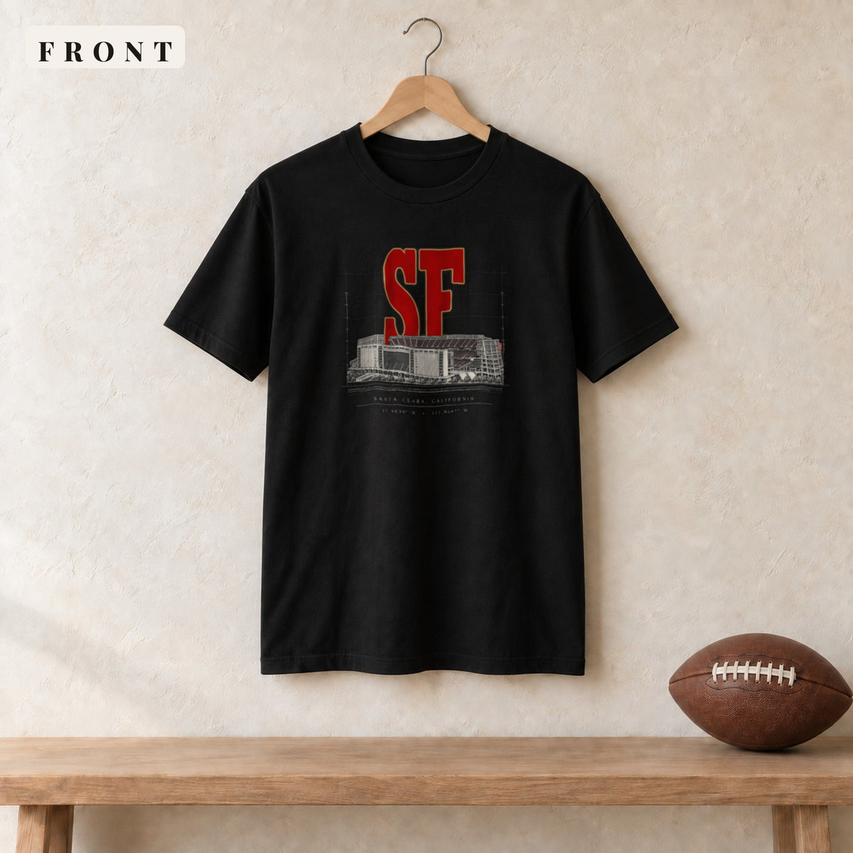 Tee · Black · front · San Francisco Blueprint City tee in black