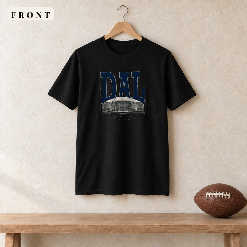 Tee · Black · front · Dallas Blueprint City tee in black