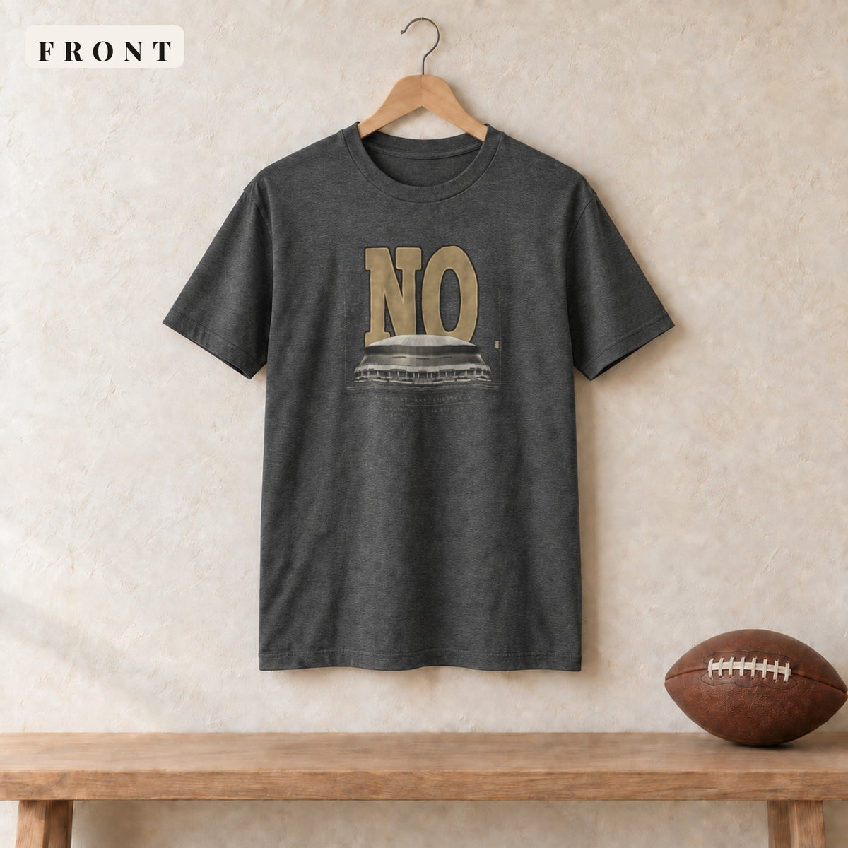 Tee · Dark Heather · front · New Orleans Blueprint City tee in dark heather