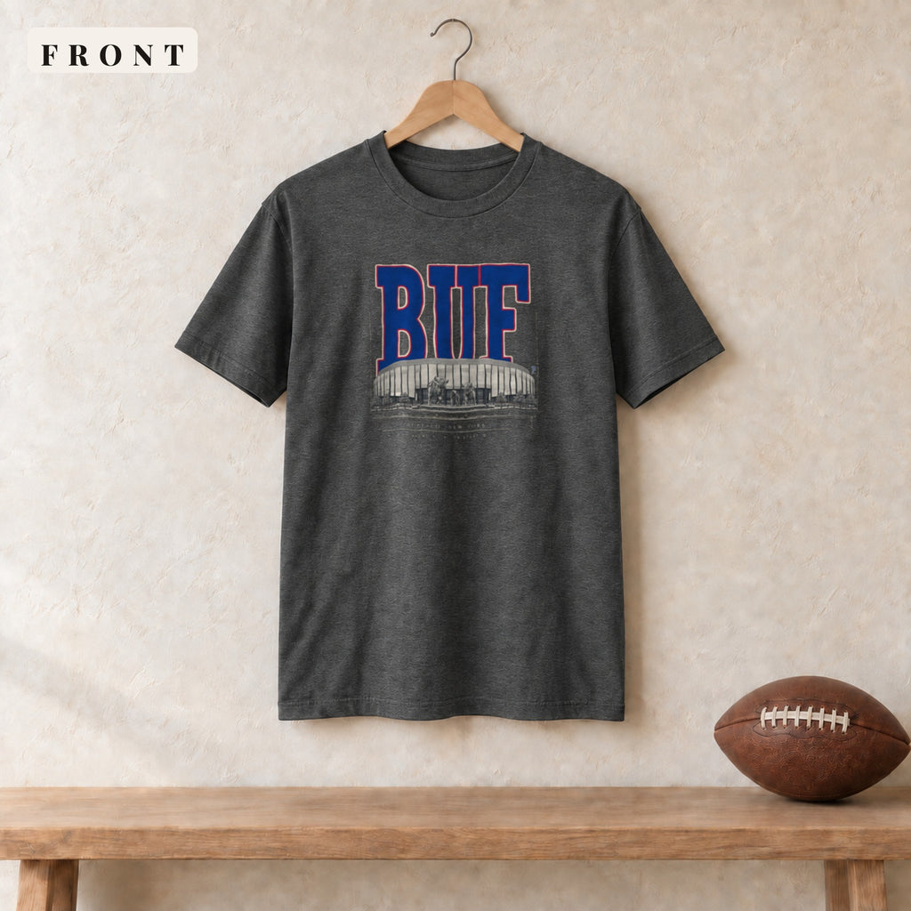 Tee · Dark Heather · front · Buffalo Blueprint City tee in dark heather