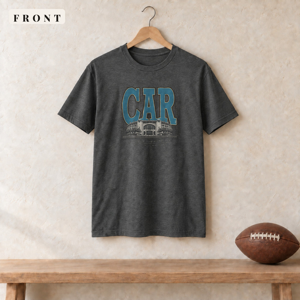 Tee · Dark Heather · front · Carolina Blueprint City tee in dark heather