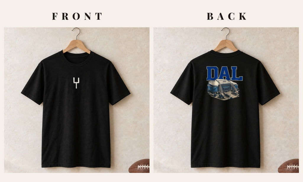 Tee + Goalpost Front · Black · front and back · Dallas Home Field Advantage tee in black