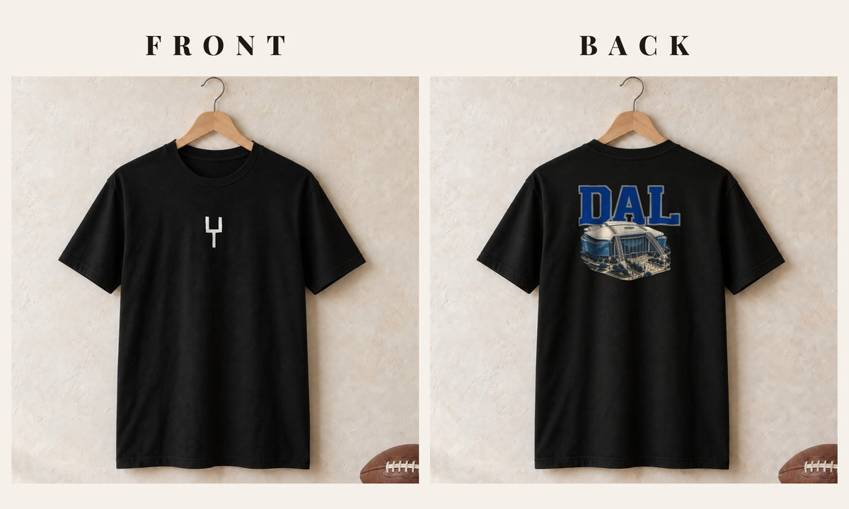 Tee + Goalpost Front · Black · front and back · Dallas Home Field Advantage tee in black