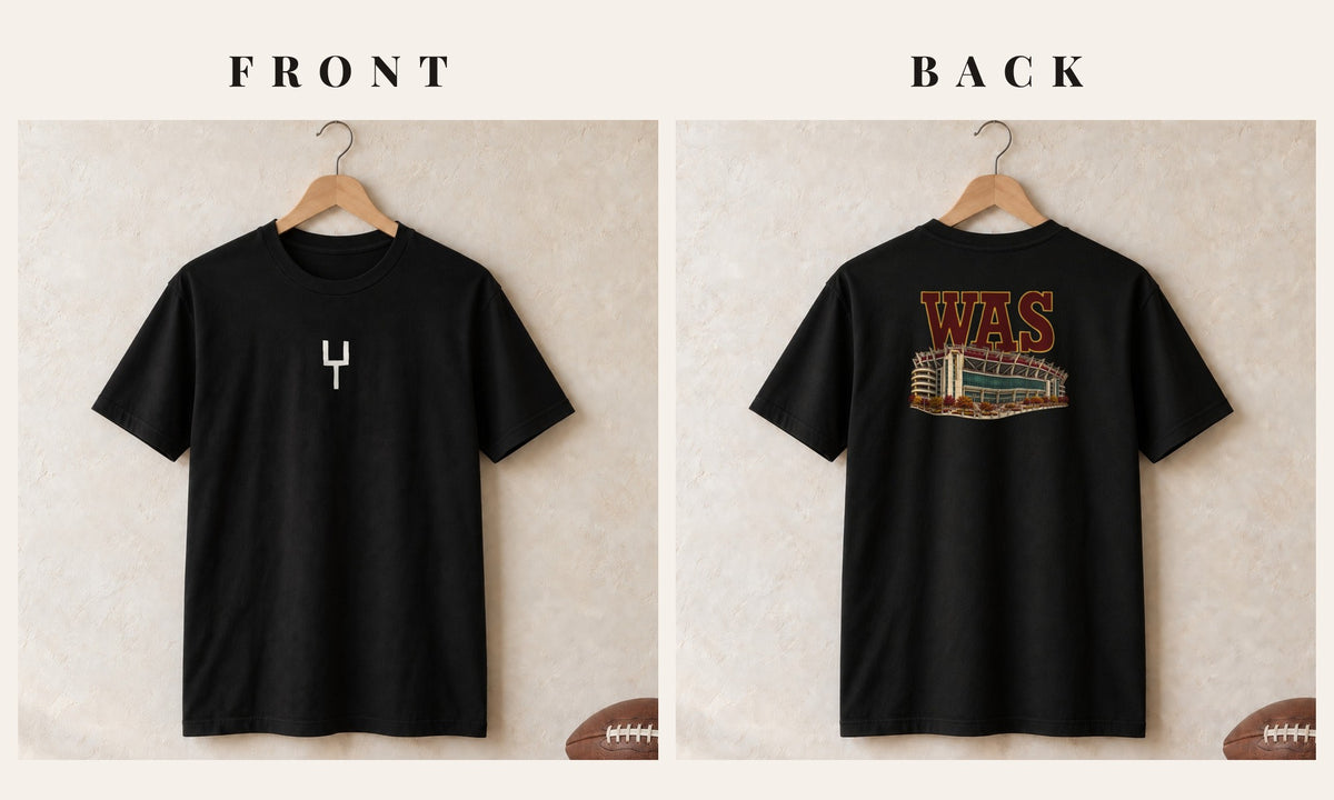 Tee + Goalpost Front · Black · front and back · Washington Home Field Advantage tee in black