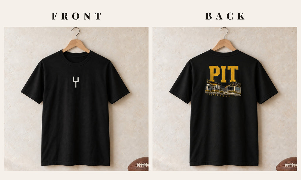Tee + Goalpost Front · Black · front and back · Pittsburgh Home Field Advantage tee in black