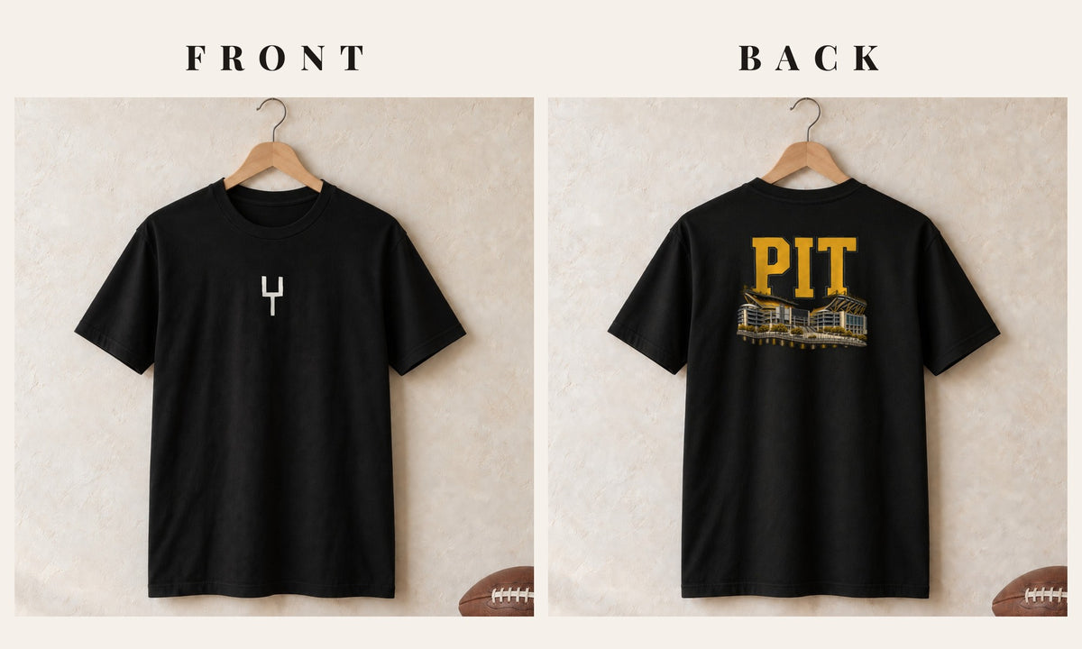 Tee + Goalpost Front · Black · front and back · Pittsburgh Home Field Advantage tee in black