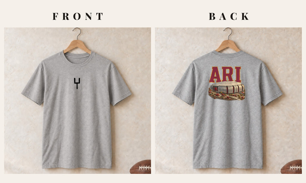 Tee + Goalpost Front · Sport Grey · front and back · Arizona Home Field Advantage tee in sport grey