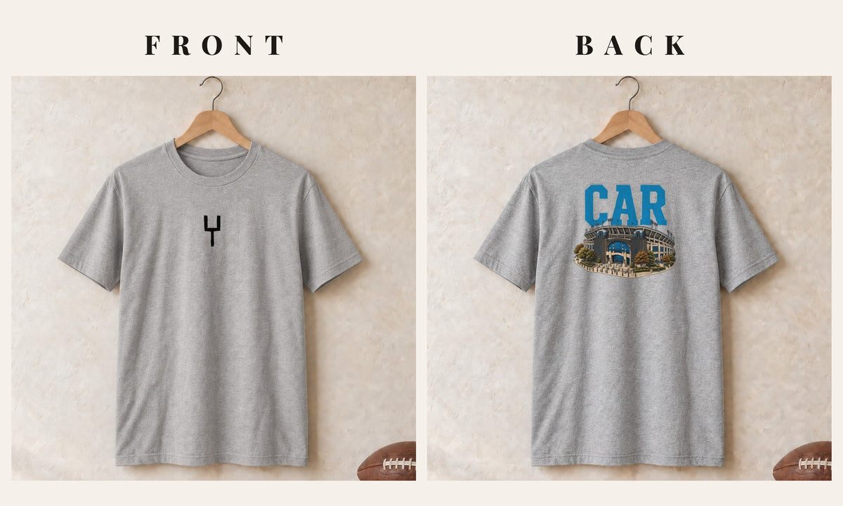 Tee + Goalpost Front · Sport Grey · front and back · Carolina Home Field Advantage tee in sport grey