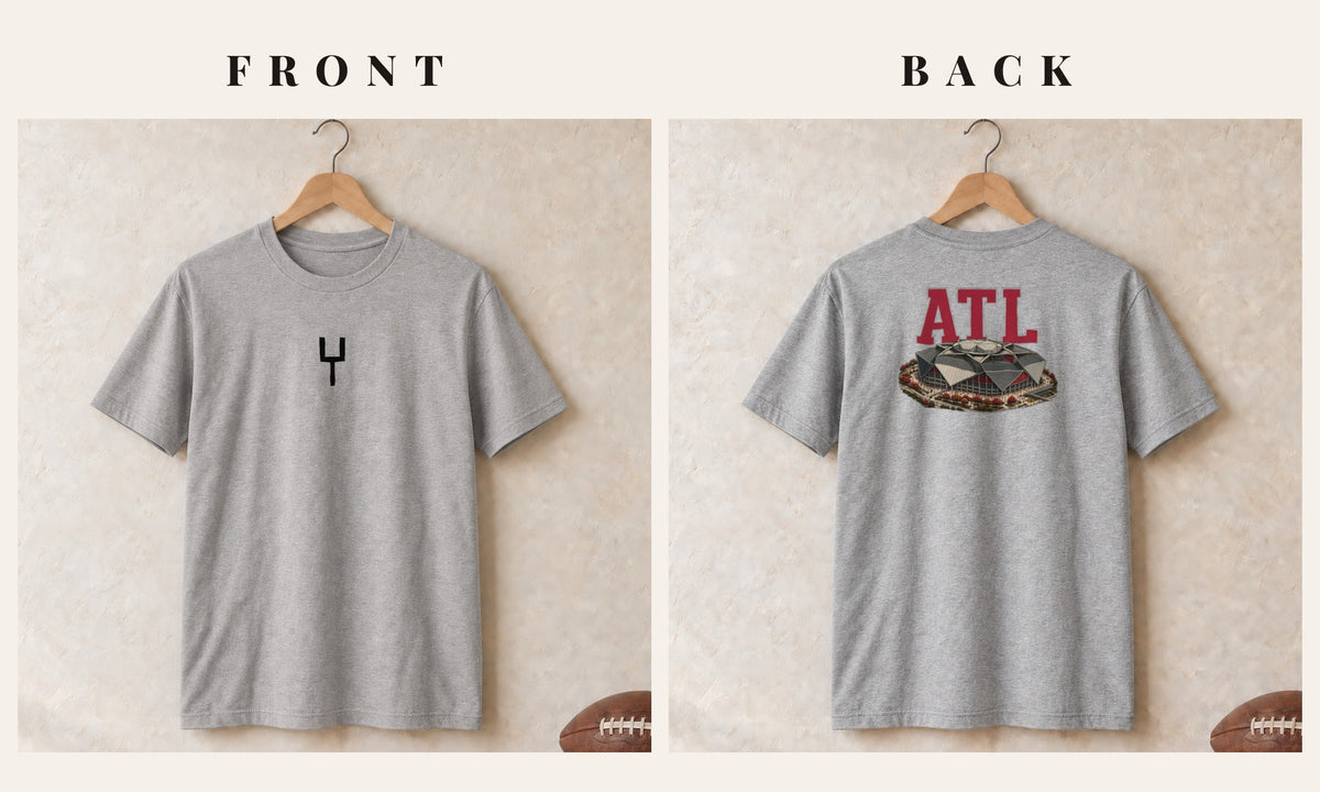 Tee + Goalpost Front · Sport Grey · front and back · Atlanta Home Field Advantage tee in sport grey