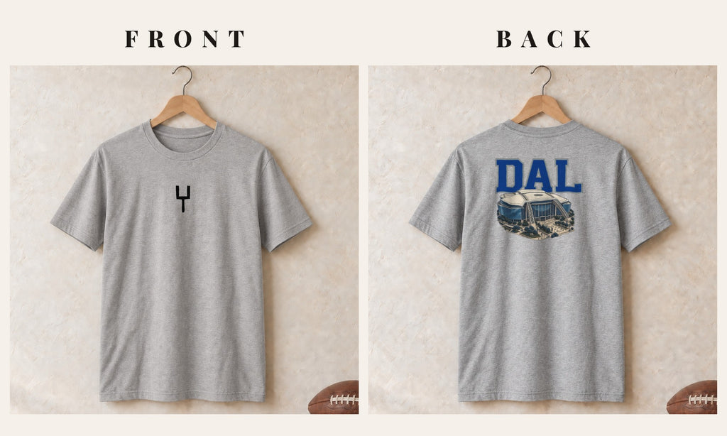 Tee + Goalpost Front · Sport Grey · front and back · Dallas Home Field Advantage tee in sport grey