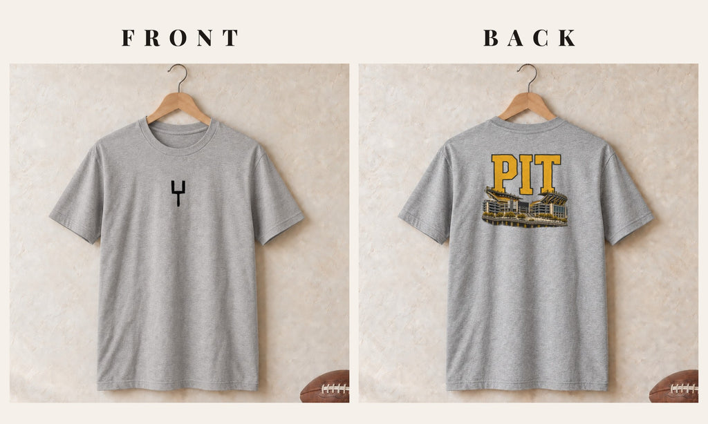 Tee + Goalpost Front · Sport Grey · front and back · Pittsburgh Home Field Advantage tee in sport grey