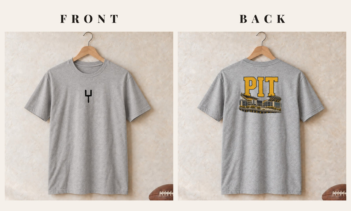 Tee + Goalpost Front · Sport Grey · front and back · Pittsburgh Home Field Advantage tee in sport grey