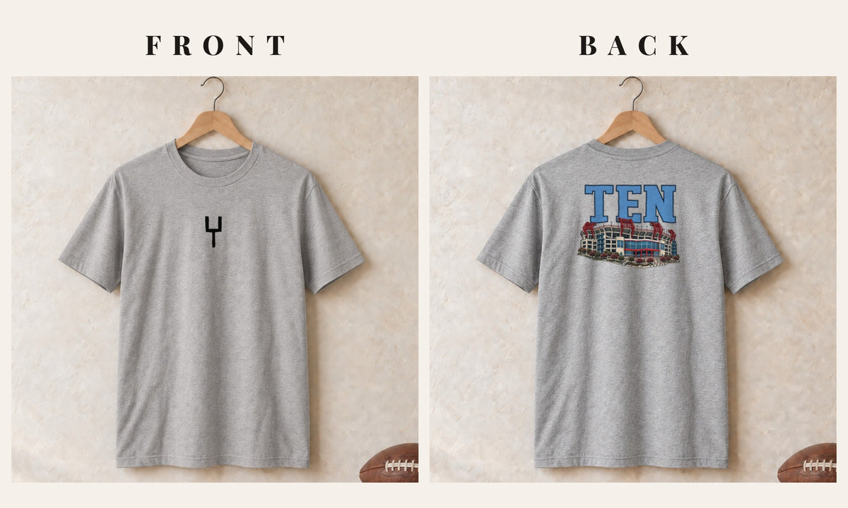 Tee + Goalpost Front · Sport Grey · front and back · Tennessee Home Field Advantage tee in sport grey