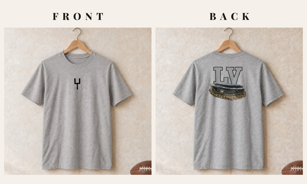 Tee + Goalpost Front · Sport Grey · front and back · Las Vegas Home Field Advantage tee in sport grey