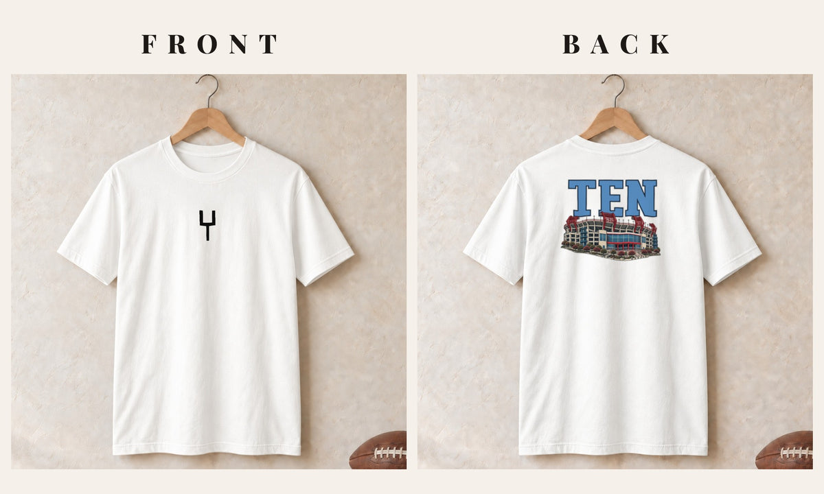 Tee + Goalpost Front · White · front and back · Tennessee Home Field Advantage tee in white