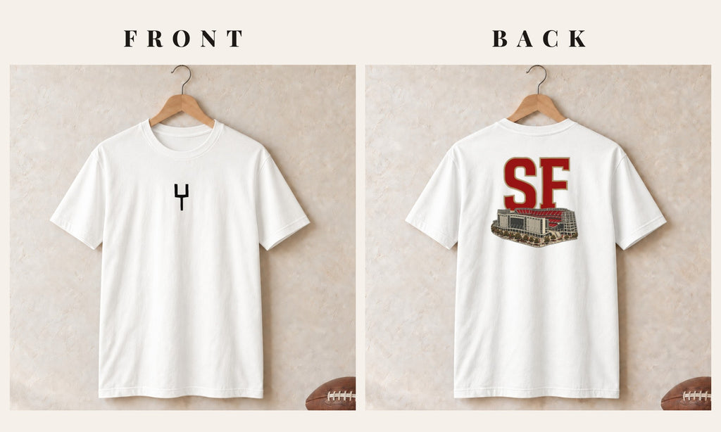 Tee + Goalpost Front · White · front and back · San Francisco Home Field Advantage tee in white