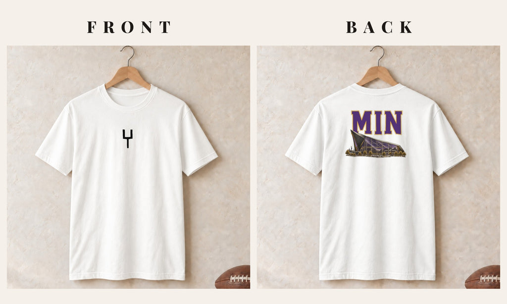 Tee + Goalpost Front · White · front and back · Minnesota Home Field Advantage tee in white