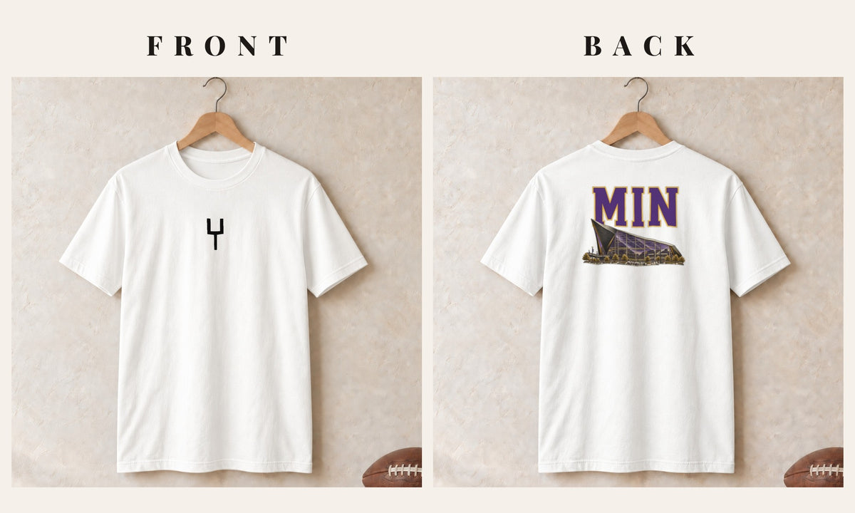 Tee + Goalpost Front · White · front and back · Minnesota Home Field Advantage tee in white