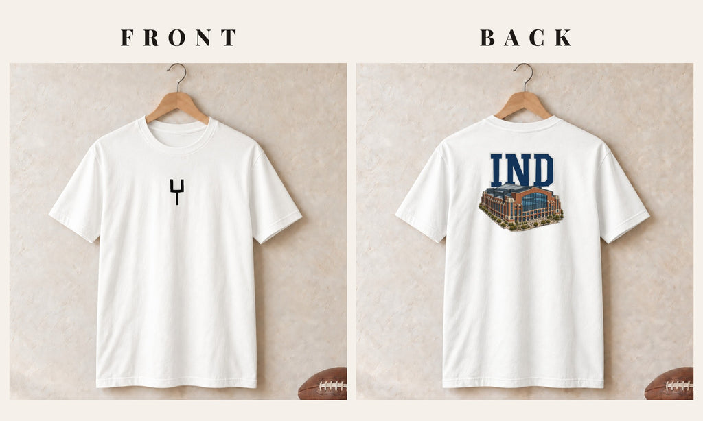 Tee + Goalpost Front · White · front and back · Indianapolis Home Field Advantage tee in white