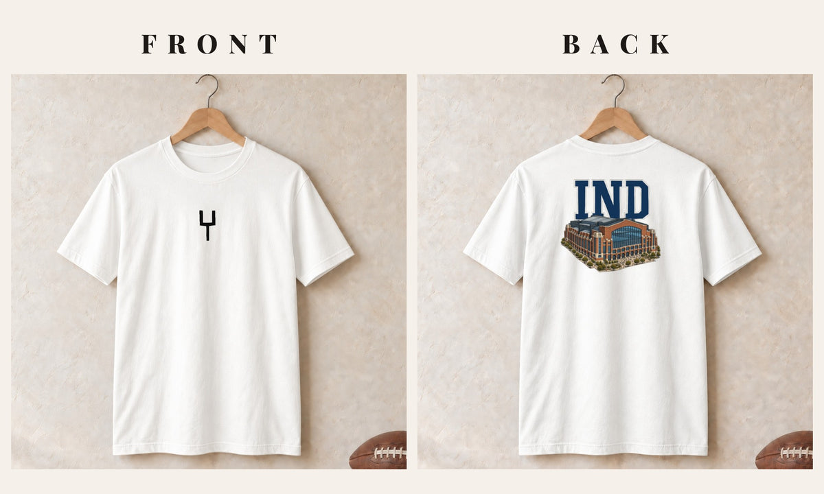 Tee + Goalpost Front · White · front and back · Indianapolis Home Field Advantage tee in white