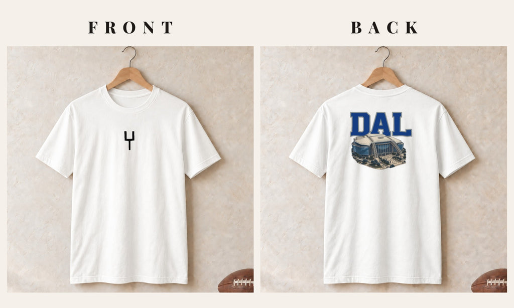 Tee + Goalpost Front · White · front and back · Dallas Home Field Advantage tee in white