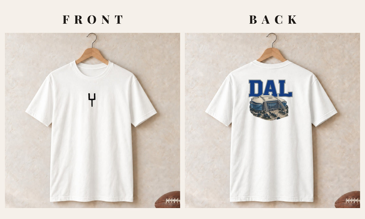 Tee + Goalpost Front · White · front and back · Dallas Home Field Advantage tee in white