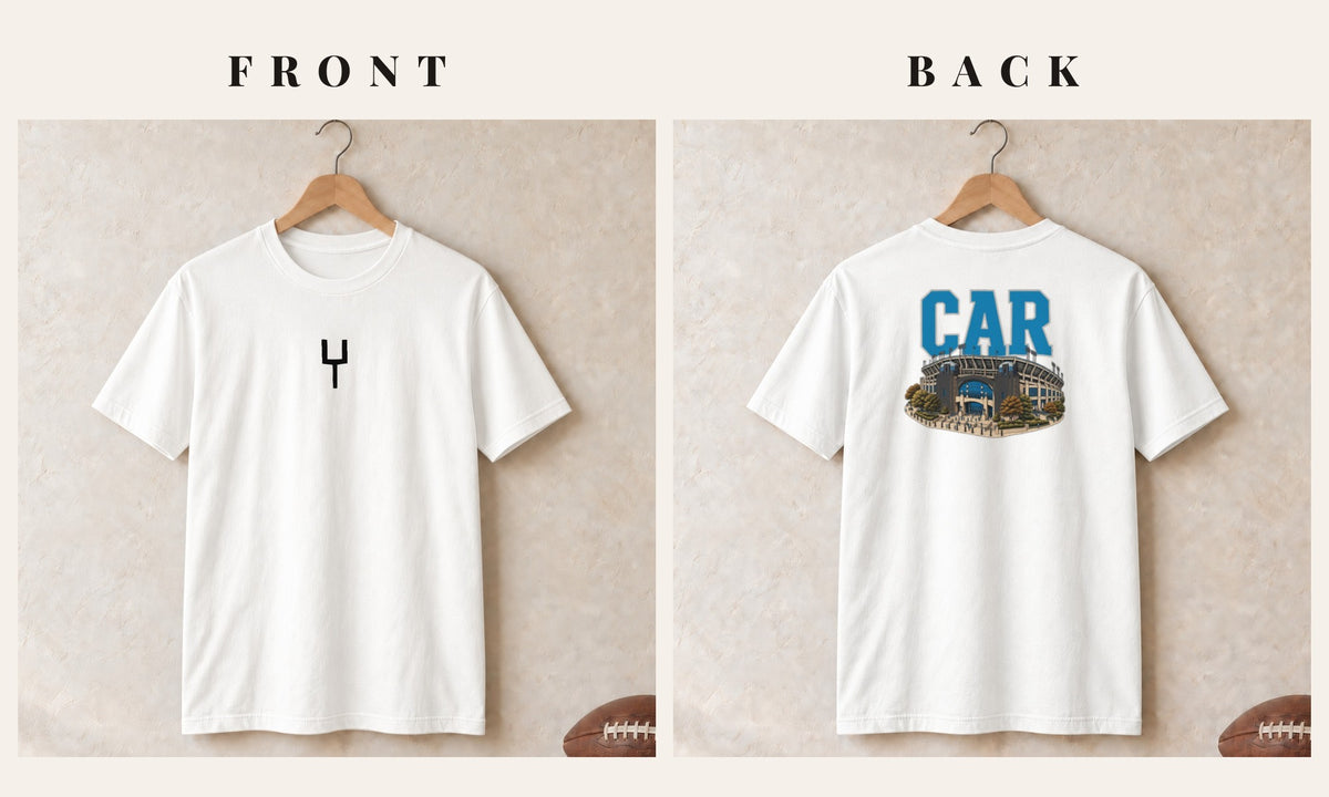 Tee + Goalpost Front · White · front and back · Carolina Home Field Advantage tee in white
