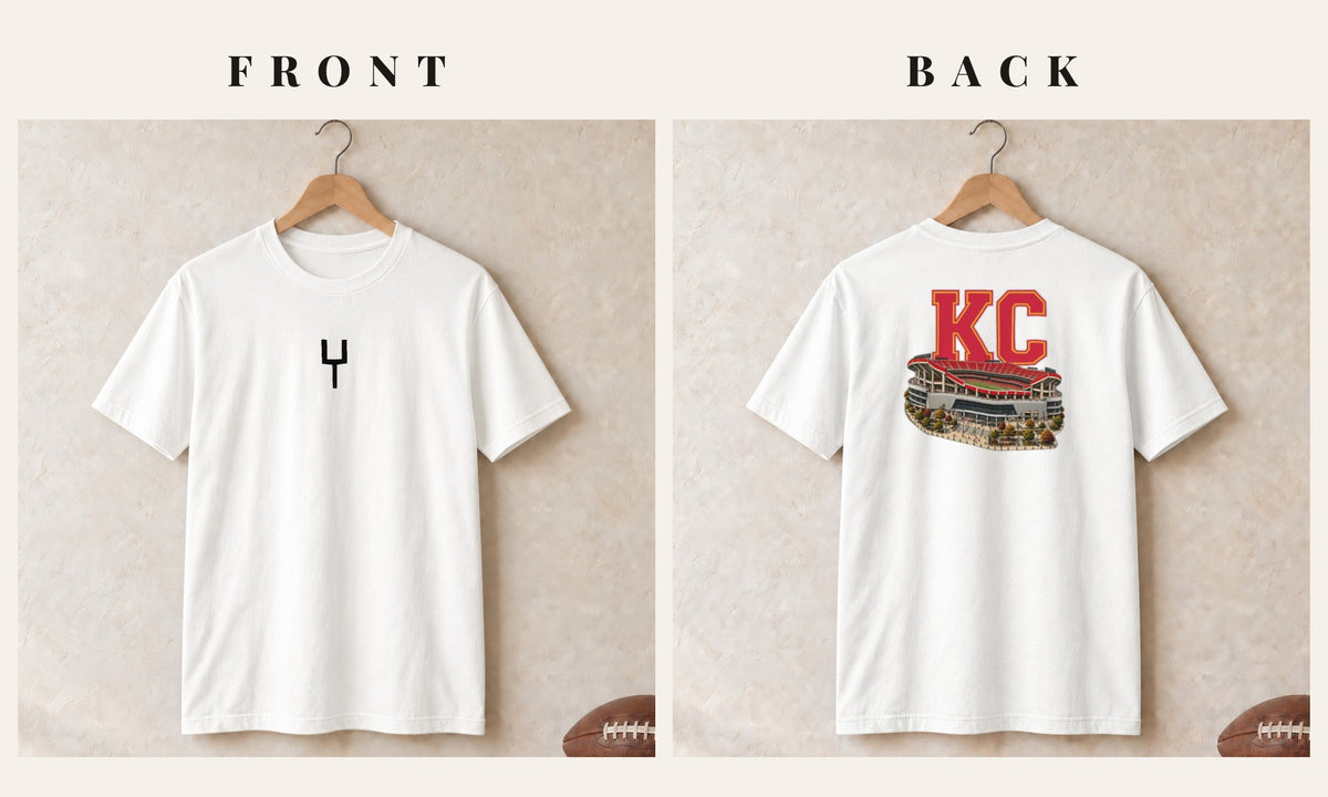 Tee + Goalpost Front · White · front and back · Kansas City Home Field Advantage tee in white