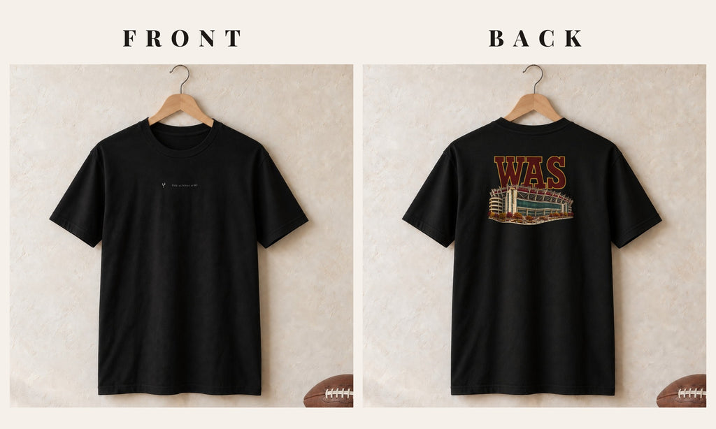 Tee + Logo Front · Black · front and back · Washington Home Field Advantage tee in black