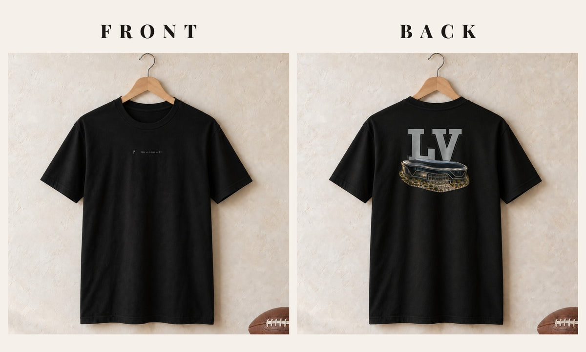 Tee + Logo Front · Black · front and back · Las Vegas Home Field Advantage tee in black