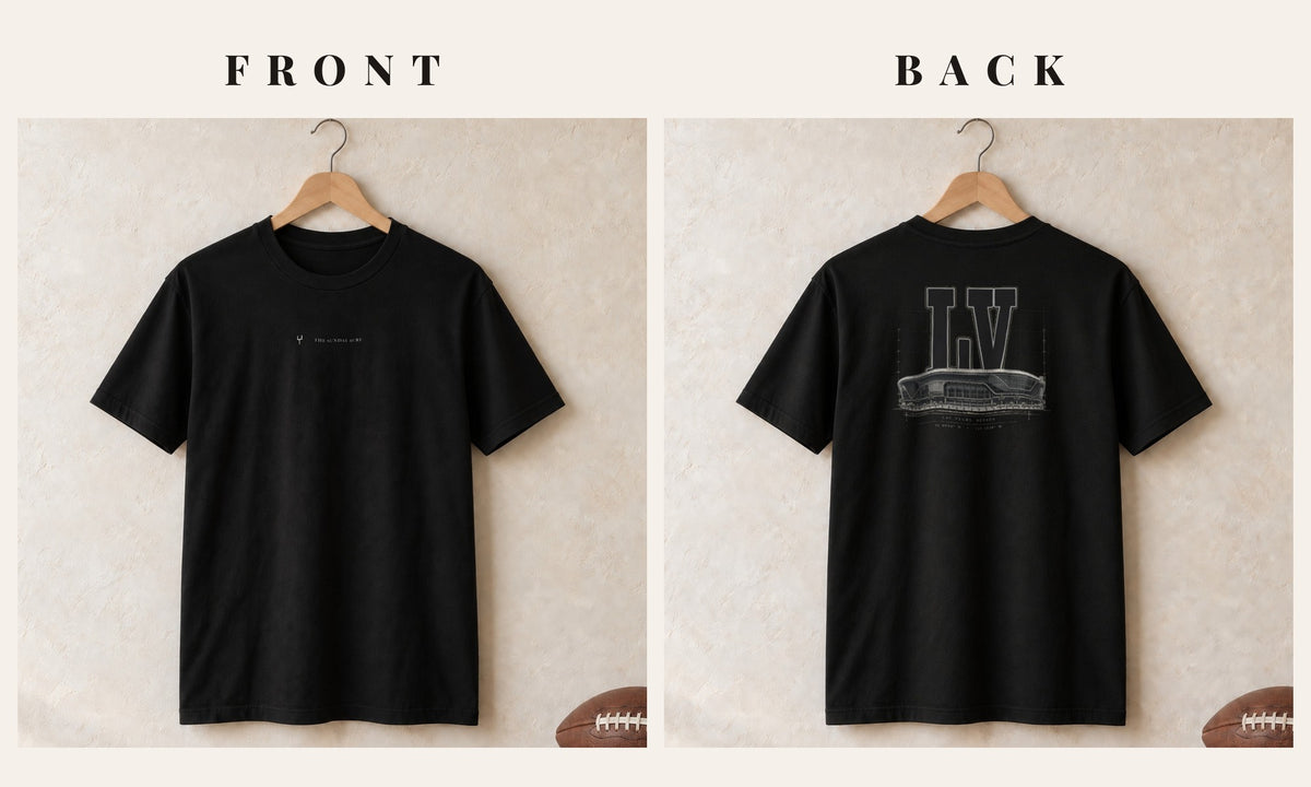 Tee + Logo Front · Black · front and back · Las Vegas Blueprint City tee in black