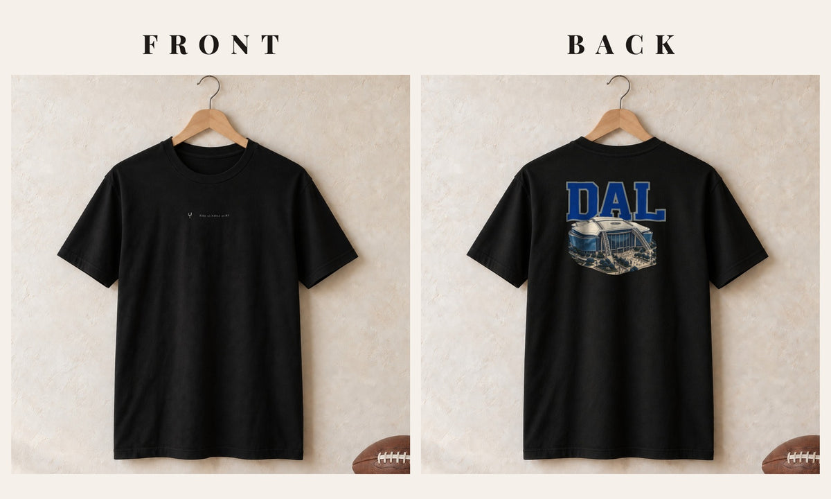 Tee + Logo Front · Black · front and back · Dallas Home Field Advantage tee in black