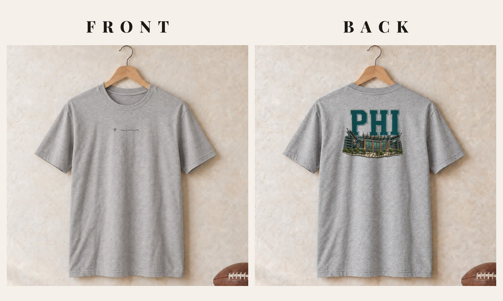 Tee + Logo Front · Sport Grey · front and back · Philadelphia Home Field Advantage tee in sport grey