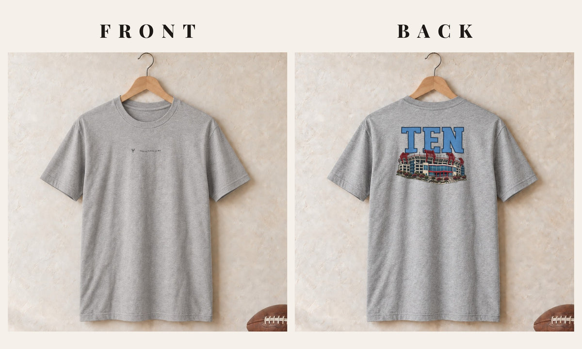 Tee + Logo Front · Sport Grey · front and back · Tennessee Home Field Advantage tee in sport grey