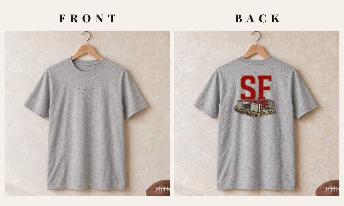 Tee + Logo Front · Sport Grey · front and back · San Francisco Home Field Advantage tee in sport grey
