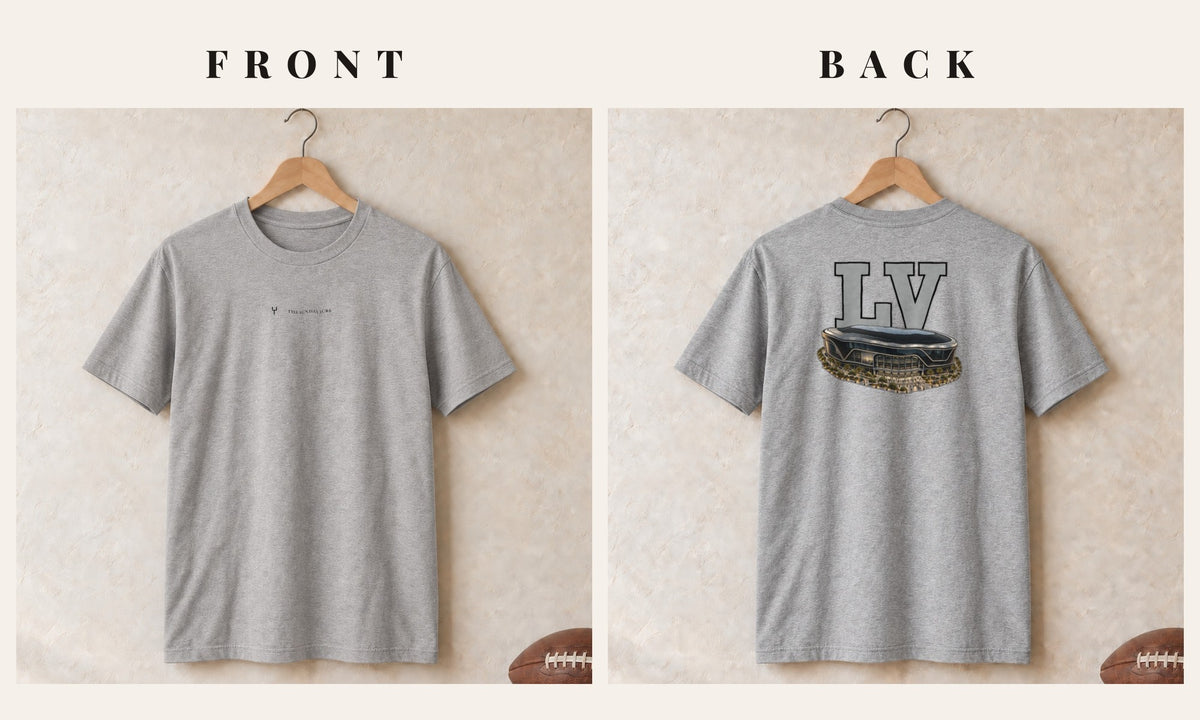 Tee + Logo Front · Sport Grey · front and back · Las Vegas Home Field Advantage tee in sport grey