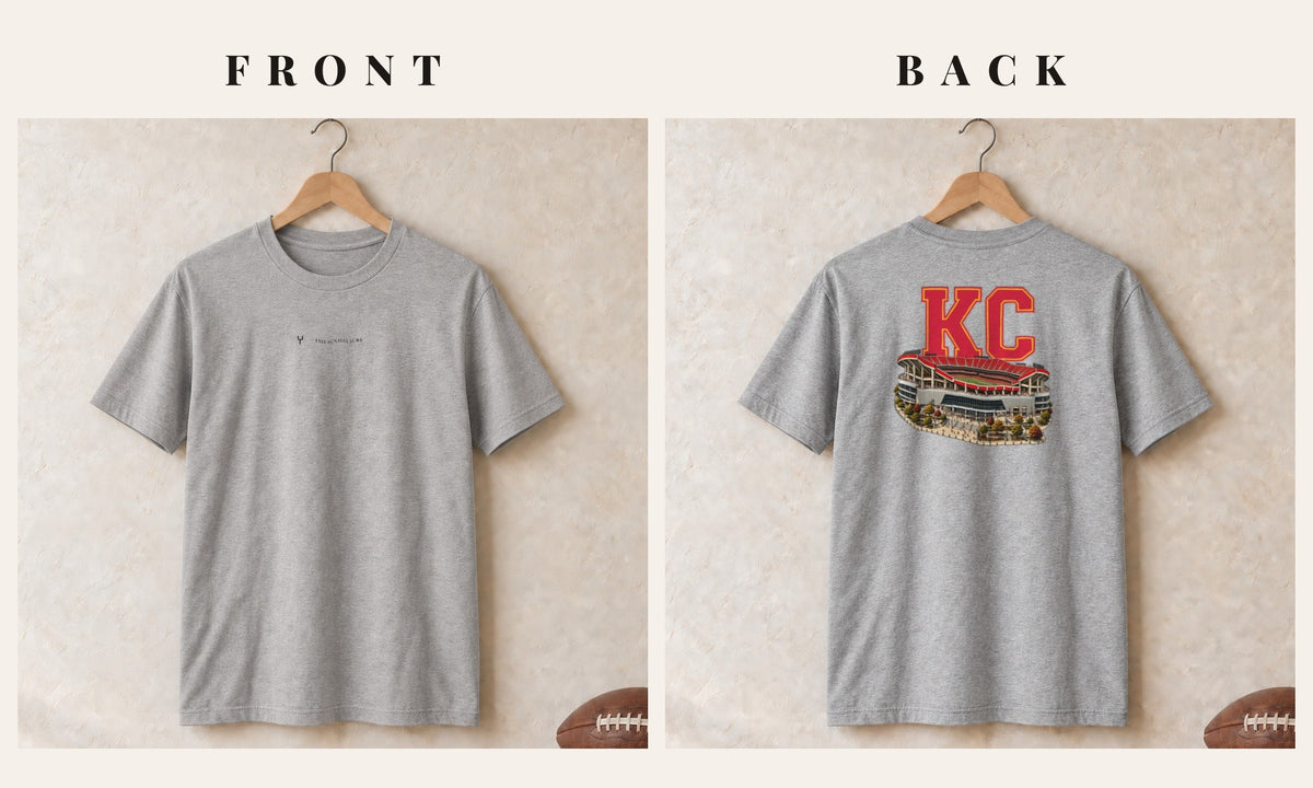 Tee + Logo Front · Sport Grey · front and back · Kansas City Home Field Advantage tee in sport grey